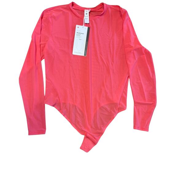 Lululemon Wundermost Crewneck Bodysuit XL Glaze Pink Long Sleeve NWT - Picture 4 of 6